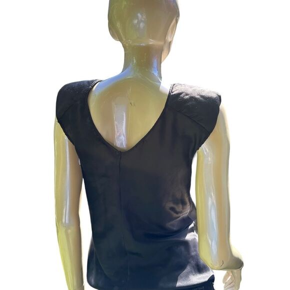 Vintage Black Faux Silk Top - Picture 2 of 5